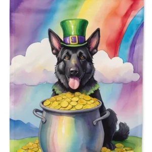 German Shepherd St Patrick's Day Garden Flag